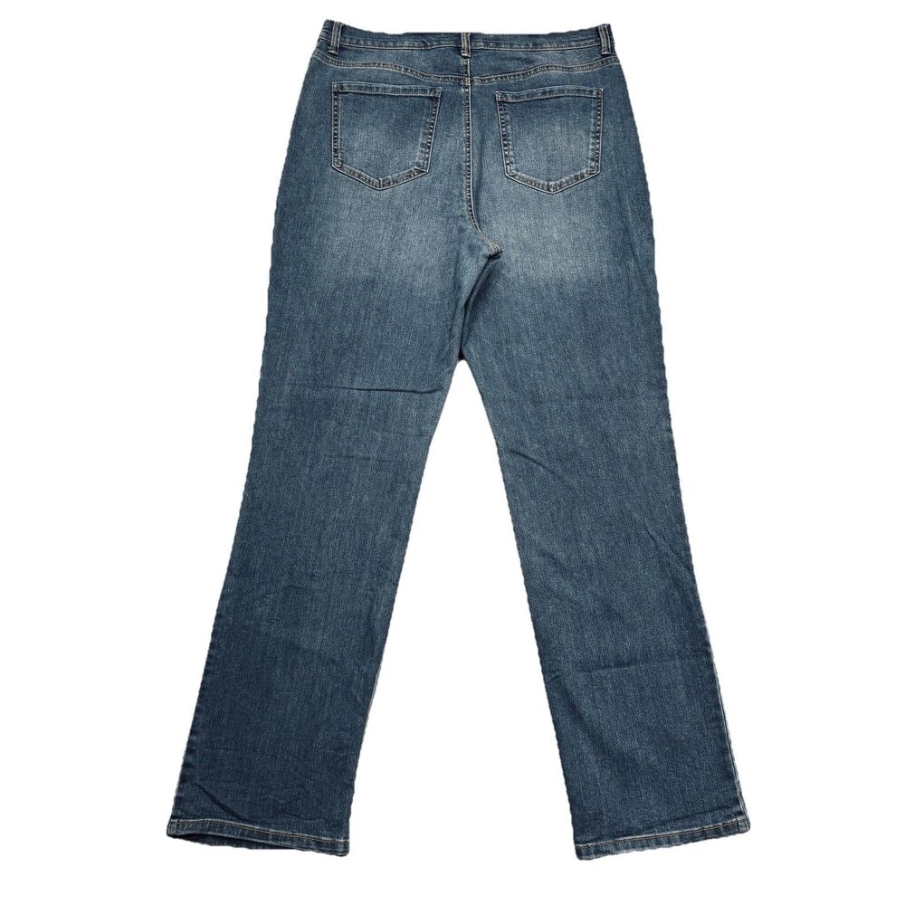 Gloria Vanderbilt Amanda Straight Jeans 14 Long (35x32.5) Blue Stretch Womens - Picture 2 of 9